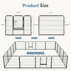 DUMOS Dog Playpen Indoor, Metal 24 Inch 16 Panels Foldable Pet Fence - Image 5