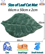 Cat Mat Self Warming Cat Bed 26"x20" Leaf Shaped Cotton Soft Warm Pet Pad - Image 2