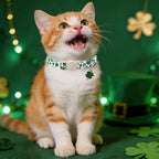 Cat Collar, Spring Green Shamrock Cat Collar - Image 5