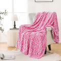 Bnuitland Pink Leopard Print Flannel Throw Blanket, 300 GSM Double Sided Fuzzy by BNUITLAND