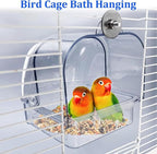 Tfwadmx Bird Cage Bath Hanging Parrot Bath Tub Water Shower Food Feeder Holder - Image 6