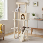 Sweetcrispy 63 inch Cat Tree Tower, Large Multi Level Cat Climbing Tower - Image 7