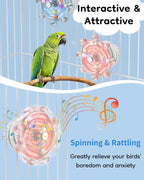 Pawfly 2 Pcs Bird Toys for Parakeets, Spinning Wheel Chew Toys, Interactive - Image 4