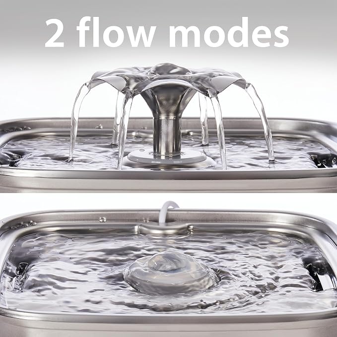 Veken Innovation Award Winner Stainless Steel Cat Water Fountain, 108oz/3.2L - Image 6