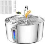 Cat Water Fountain, 4.0L/135oz Automatic Pet Fountain Stainless Steel Large Dog by HAJXM