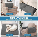 H.VERSAILTEX Plush Chenille Couch Armrest Cover 2 Packs Thick and Soft Sofa - Image 5