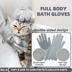 6-in-1 Grey Pet Grooming Kit: Hair Brush, Washing Gloves, Slicker Brush - Image 5