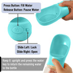 Mr. Pen- Dog Water Bottle, 19 oz, Aqua Blue, Portable Dog Water Bottle Dispenser - Image 2