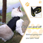 Cat Harness and Leash for Walking Escape Proof Breathable Mesh Fabric, Solid - Image 4