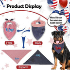 Personalized 4th of July Dog Bandana Embroidered Name Custom Neckwear Dog Scarf - Image 4