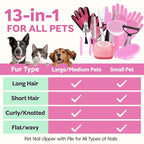 Dog Brush for Shedding 13pcs Bath Grooming Kit - Image 7
