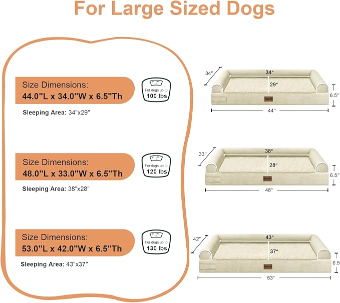 Large Dog Bed Orthopedic Washable: Extra Large Sized Beds - Image 6