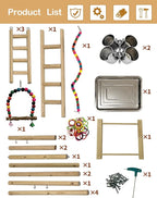 Bird Play Stand, Large Parakeet Playground, Natural Wood Parrot Perch Stand - Image 3