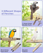 Bissap 5PCS Large Bird Perch Stand, Natural Wood Pole Standing Paw Grinding - Image 4