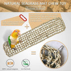 2Pcs Bird Seagrass Mat 30 × 7" Natural Grass Woven Net Hammock - Image 2