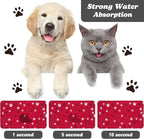 Dog Food Mat, Absorbent Water Bowl Mats Cat Pet Feeding Placemats Red 16 * 24 - Image 2