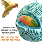 BNOSDM Rattan Parrot Nesting House Bird Nest Parakeet Hanging Swing Soft - Image 8