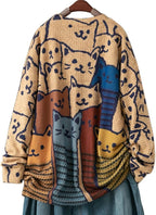 YESNO Women Christmas Sweater Graphic Printed Oversized Pullover Sweaters - Image 6