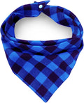 Christmas Plaid Bandana with Button, Fall Dual Layer Soft Cotton Triangle Dog by ZIRVYIR