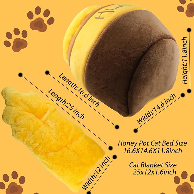 Honey Pot Cat Cave Bed, Soft and Thick Rebound Sponge Pet Nest - Image 6