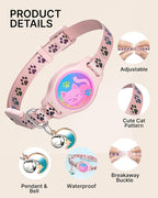Cat Collar with Airtag Holder, 2 Pack Waterproof Breakaway Kitten Collar - Image 3
