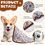 Chumia 40 Pcs Blankets Soft Fluffy Fleece Washable Pet Dog Sleep mat Paw Print - Image 3