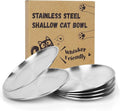 6-Pack Stainless Steel Cat Food Bowls, Shallow Whisker-Friendly Non-Slip by OriginalDesignbyPetLovers