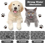 Dog Food Mat, Absorbent Water Bowl Mats Cat Pet Feeding Placemats Dark Gray 16 - Image 2