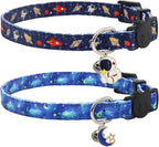 Cat Collar Breakaway, 2 Pack Cotton Cats Collars by Giecooh