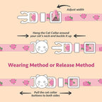 2 Pack Cotton Breakaway Cat Collar Yellow and Pink Rose Pendant Cute Kitten Cat - Image 7