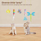 Potaroma Interactive Cat Feather Toys 5 Pcs, Cat Teaser Retractable Hanging - Image 3