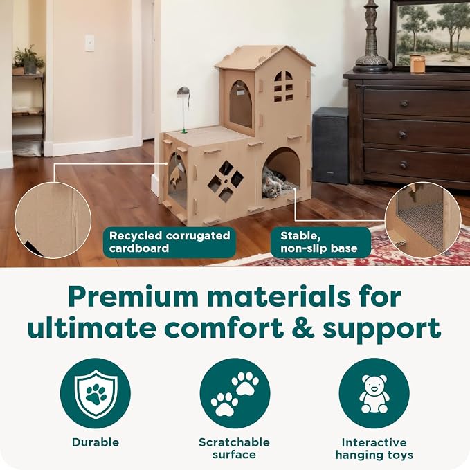 FurHaven Castle Tower Multi-Level Cardboard Cat House - Image 5