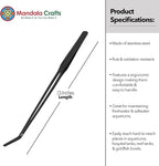 Mandala Crafts 15 Inches Black Stainless Steel Curved Aquarium Tweezers - Image 3