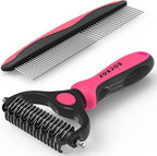 Pet Grooming Brush & Comb Combo, Cat & Dog Brush by Docrok