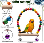 Bird Toys for Parakeets 7Pcs, Wood Parrots Budgie Cage Accessories, Bird Perch - Image 2