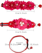 2 Pack Cat Collar Pink Floral - Image 2