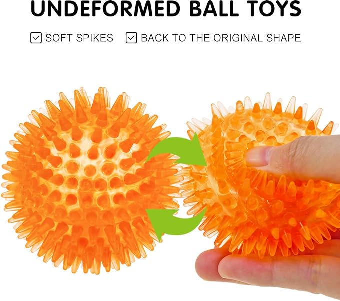 SHARLOVY Squeaky Balls for Dogs Small, Fetch Balls Rubber 3 Pack Bright Colors - Image 4