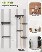 FUKUMARU Cat Wall Shelves, Stable Wall Mounted Cats Furniture Set, Kitten - Image 7