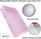 BNOSDM 100 PCS Disposable Rabbit Cage Liner Plastic Guinea Pig Cage Bedding - Image 4