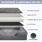 INVENHO Orthopedic Large Dog Bed, Washable Waterproof, Egg-Crate Foam Dog Couch - Image 4
