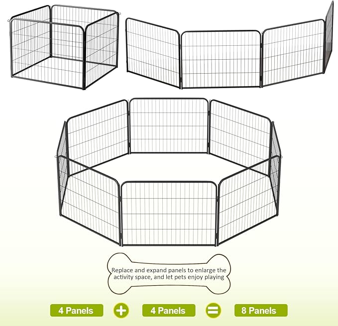 BestPet | Dog Playpen Extender | 24 Inch, 4 Panels | Heavy Duty Metal Pet - Image 4