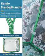Pawfly Aquarium Fish Net with Braided Metal Handle Square Net with Soft Fine - Image 4