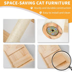 Cat Wall Shelves for Large Cats – 9-Piece Wooden Wall-Mounted Cat Shelves Set - Image 5