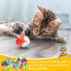 Deekin 20 Pcs Cat Pom Pom Balls Toy Kitty Yarn Puffs Assorted Color Small Plush - Image 3