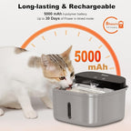 Wireless Cat Water Fountain Stainless Steel, 128oz/3.78L Cordless Automatic - Image 4