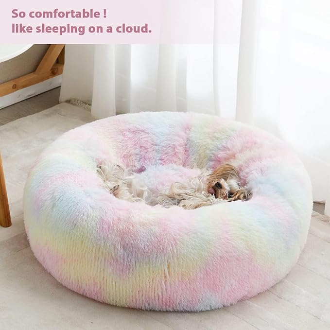 WNPETHOME Donut Dog Beds Large Sized Dog, Anti-Anxiety Caming Large Pet Bed - Image 2