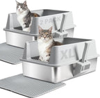 2PACK Stainless Steel Cat Litter Box by YOLLBERLifeStudio
