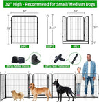 Dog Playpen Outdoor Extra Wide 8 Piece Panels Heavy Duty Dog Fence 32" Height - Image 3