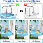 Tfwadmx Bird Cage Bath Hanging Bird Bath Supplies Parrot Bath Tub Water Shower - Image 4