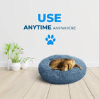 Whiskers & Friends Dog Bed, Round Fluffy Dog Beds - Image 5